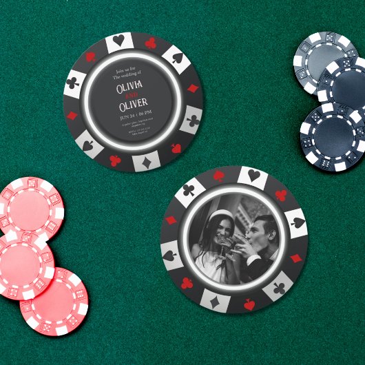 Casino Las Vegas Poker Chip wedding 招待状