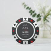 Casino Las Vegas Poker Chip wedding 招待状 (スタンド正面)
