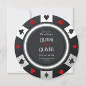Casino Las Vegas Poker Chip wedding 招待状 (正面)