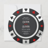 Casino Las Vegas Poker Chip wedding 招待状 (正面)