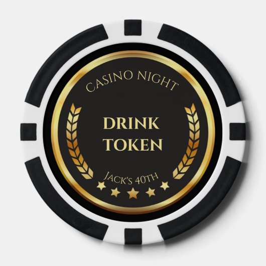 Casino Night Drink Token Poker Chip | Personalized ポーカーチップ (正面)
