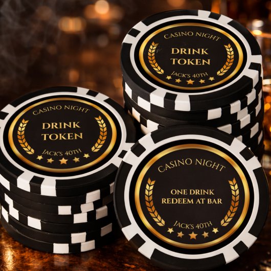 Casino Night Drink Token Poker Chip | Personalized ポーカーチップ
