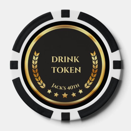 Casino Night Drink Token Poker Chip | Personalized ポーカーチップ (正面)