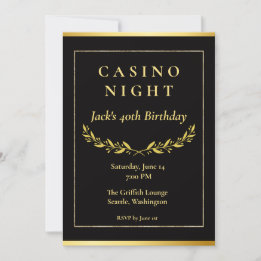 Casino Night Invitation | Poker Birthday Party サンキューカード