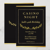 Casino Night Invitation | Poker Birthday Party サンキューカード (正面/裏面)