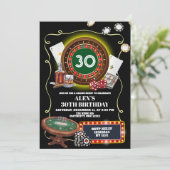 Casino Night Poker Man Adult Birthday 招待状 (スタンド正面)