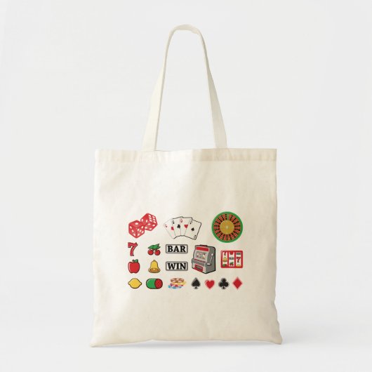 Casino Night Slot Machine Poker Lucky 7s トートバッグ (正面)