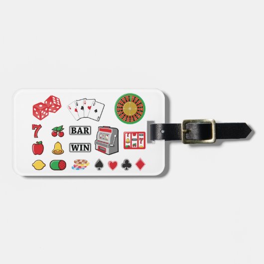 Casino Night Slot Machine Poker Lucky 7s ラゲッジタグ (正面横)