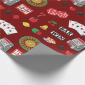 Casino Night Slot Machine Poker Lucky 7s ラッピングペーパー (角)