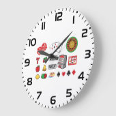 Casino Night Slot Machine Poker Lucky 7s ラージ壁時計 (傾斜)