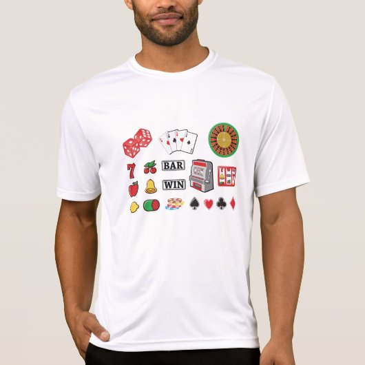 Casino Night Slot Machine Poker Lucky 7s Tシャツ (正面)