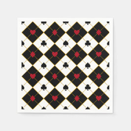 Casino Party Paper Napkins, Poker Playing Cards スタンダードカクテルナプキン