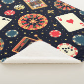 Casino pattern theme on black シェルパブランケット (3/4)