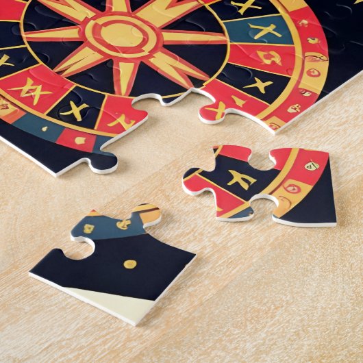 Casino pattern theme on black ジグソーパズル (側面)