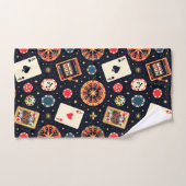 Casino pattern theme on black ハンドタオル (ハンドタオル)