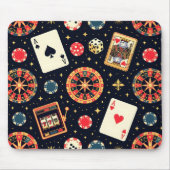 Casino pattern theme on black マウスパッド (正面)