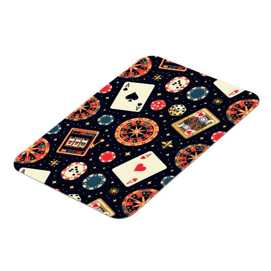 Casino pattern theme on black マグネット (左側)