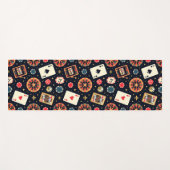 Casino pattern theme on black ヨガマット (正面(横))