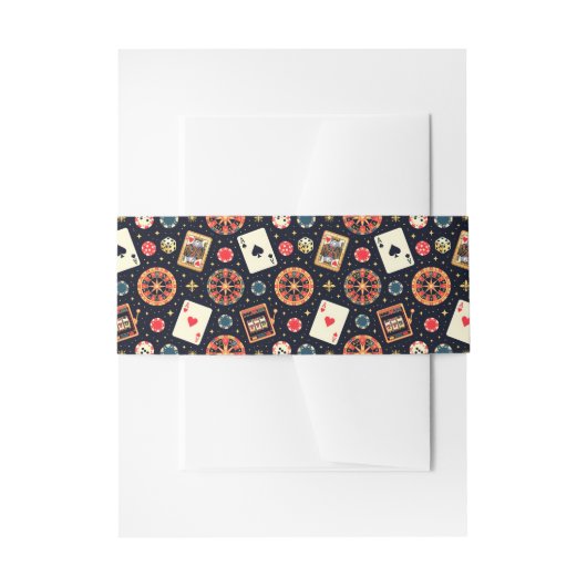 Casino pattern theme on black 招待状ベリーバンド (正面例)