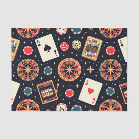 Casino pattern theme on black 薄葉紙 (正面)