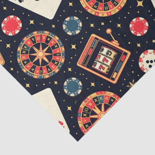 Casino pattern theme on black 薄葉紙 (詳細)