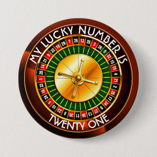 Casino Roulette Wheel With Your Lucky Number 缶バッジ