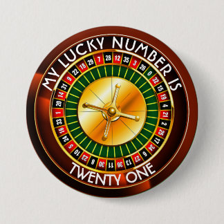 Casino Roulette Wheel With Your Lucky Number 缶バッジ