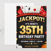 Casino Theme Birthday Invitation Card 招待状 (正面/裏面)