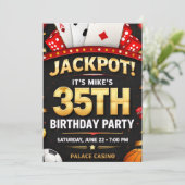 Casino Theme Birthday Invitation Card 招待状 (スタンド正面)