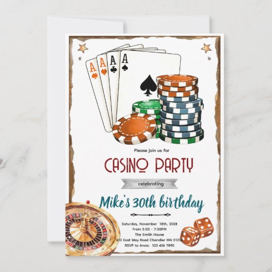 Casino theme party Invitation 招待状 (正面)