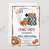 Casino theme party Invitation 招待状 (正面/裏面)