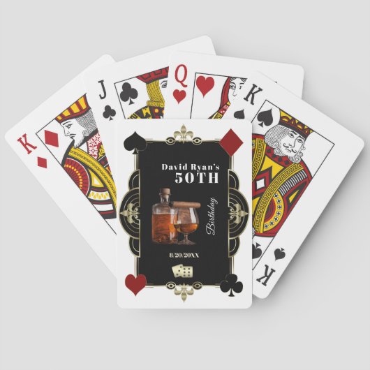 Casino Vegas Cognac And Cigar Man 50th Birthday  トランプ (裏面)