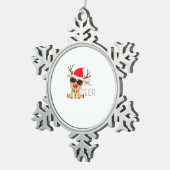 Casj Boys Unisex Adults Reindeer Small Short Sleev スノーフレークピューターオーナメント (右)