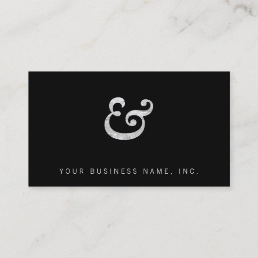 Caslonの太字のイタリックのアンパーサンドの白 名刺 (正面)