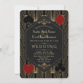 Casono Roaring 20s Great Gatsby Art Deco Wedding 招待状 (正面)