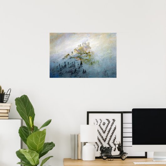 Caspar David Friedrich Morning Mist in Mountains ポスター (ホームオフィス)