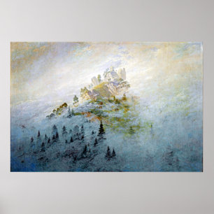 Caspar David Friedrich Morning Mist in Mountains ポスター