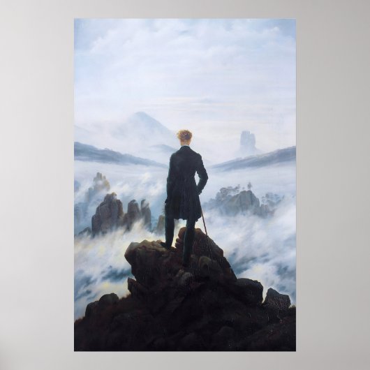 Caspar David Friedrich Print Wanderer Above the ポスター (正面)