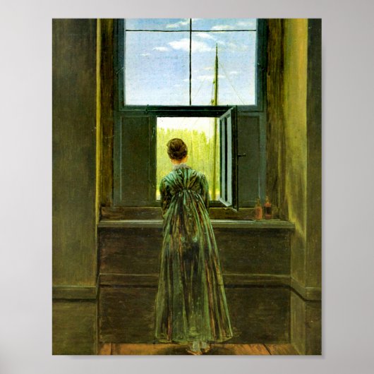 Caspar David Friedrich Woman at a Window ポスター (正面)