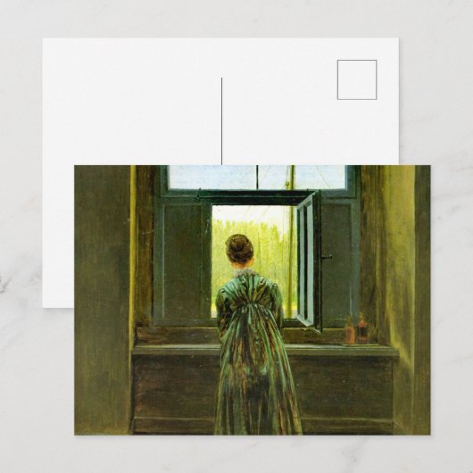 Caspar David Friedrich Woman at a Window ポストカード (正面/裏面)
