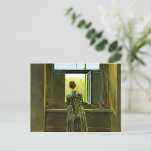 Caspar David Friedrich Woman at a Window ポストカード (スタンド正面)