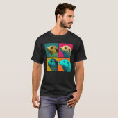 Caspian Seal Pop Illustration Colorful Animal Men Tシャツ (正面フル)