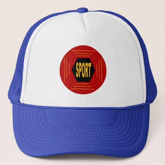 Casquette trucker blanc/bleu royal OCCITANIE SPORT キャップ (正面)