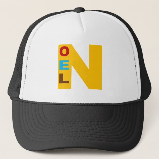 Casquette Trucker blanc/noir Design NOEL BONBONS キャップ (正面)