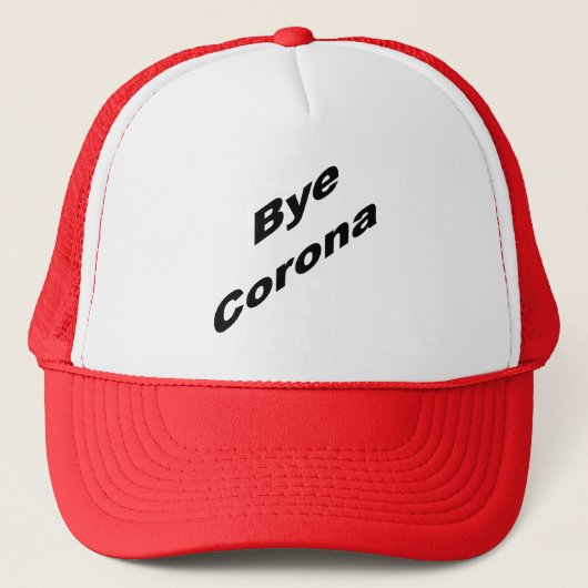 casquette trucker blanc rouge Bye CORONA キャップ (正面)