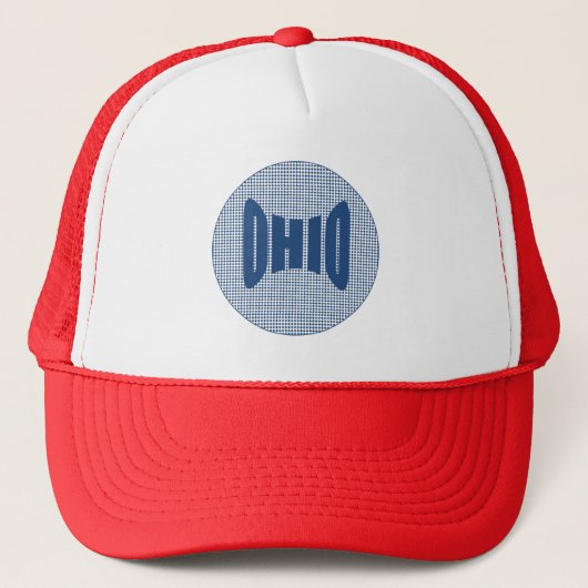 Casquette Trucker blanc rouge DESIGN OHIO キャップ (正面)