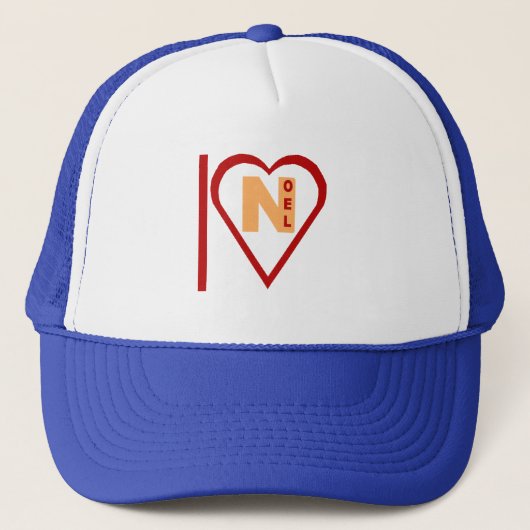 Casquette Trucker blanc royal I LOVE NOEL キャップ (正面)