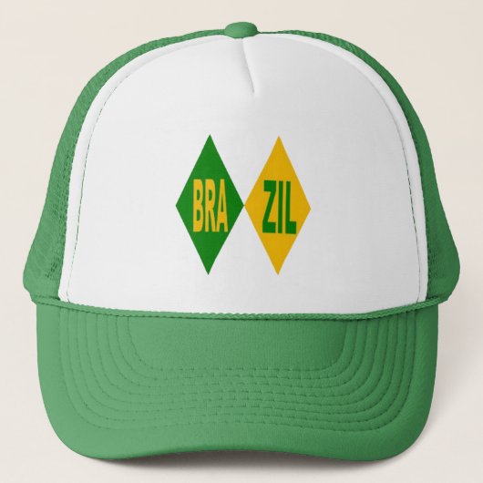 Casquette Trucker blanc vert BRAZIL キャップ (正面)