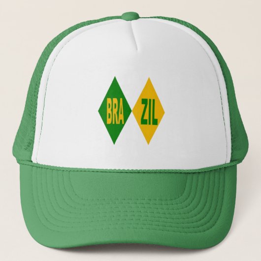 Casquette Trucker blanc vert  BRAZIL  キャップ (正面)