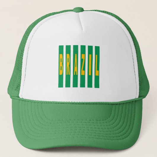 Casquette Trucker blanc vert  DESIGN  BRAZIL キャップ (正面)